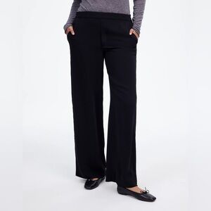 Madewell Petite Pull-On Straight Pants in True Black